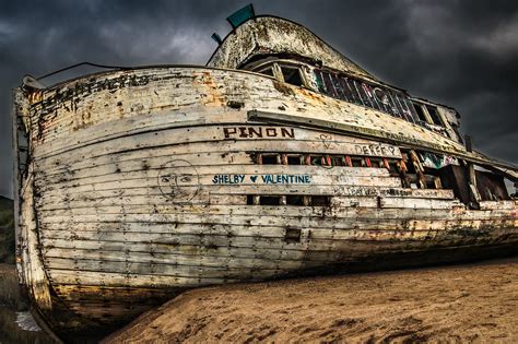 Point Reyes Shipwreck Burned (After Spinning Fire) 2016
