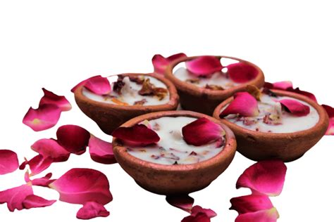 Rose Petals Wax Diya set