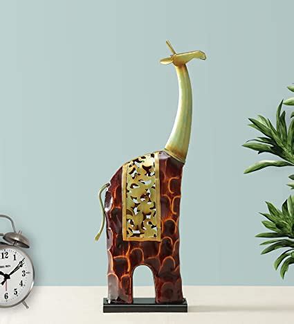 Vedas Multicolour Metal Aqua Giraffe/2 Figurine Showpiece Home Decor ...