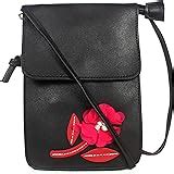 MOCA Women's PU Leather Mobile Cell Phone Holder Pocket Wallet (Black ...