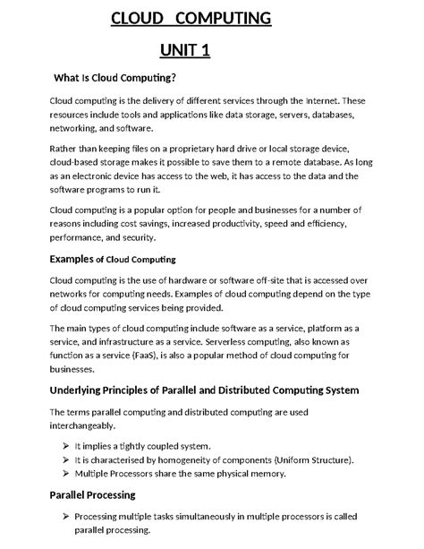 Unit-1 CC - Enjoy class notes - CLOUD COMPUTING UNIT 1 What Is Cloud ...