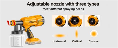 INGCO Cordless Spray Gun, 20V Lithium-Ion Paint Sprayer, 800ml | 600 Ml ...