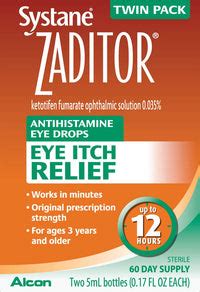 Buy Alcon Zaditor Antihistamine Eye Drops, Twin Pack, 5-mL Each Online ...