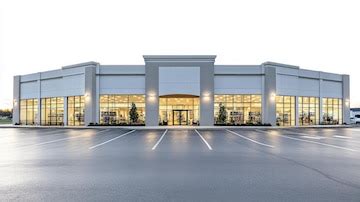 Bright retail building with isolated parking area | Premium AI ...
