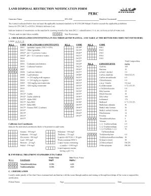LAND DISPOSAL RESTRICTION NOTIFICATION FORM PERC - Fill and Sign ...