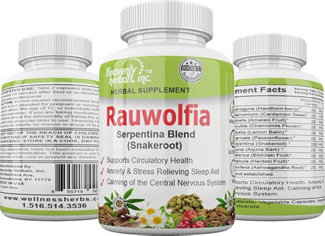 HeavenlyHerbals,Inc. Rauwolfia Serpentina Blend (Snakeroot), 1000mg per ...