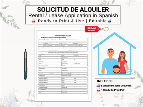 Rental / Lease Application for Spanish Speaking Tenants | Break Through ...