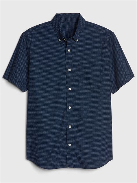 Lived-In Stretch Poplin Short Sleeve Shirt | Gap