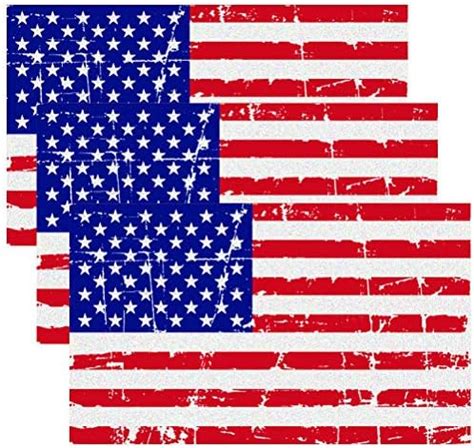 CREATRILL Reflective Distressed Full Color American Flags Decal – 3 ...