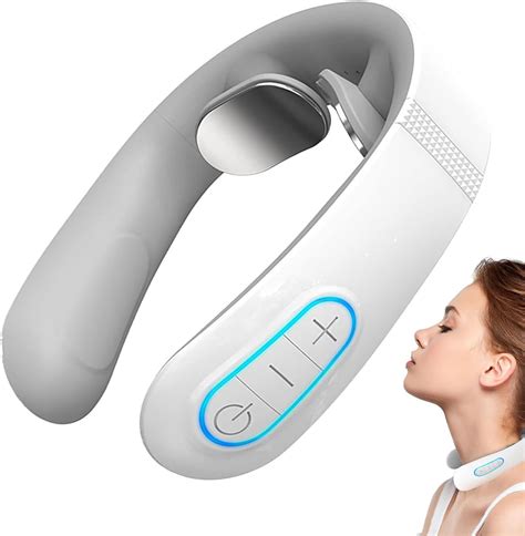 Amazon.com: DOMISIGN Neck Massager Device, Acupoints Lymphatic Drainage Machine, 12 Modes Neck ...
