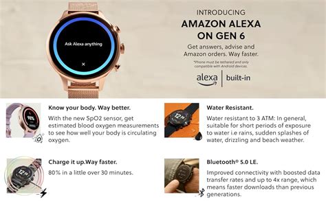 Fossil Gen 6(44Mm,Brown Color)Men'S Smartwatch With AMOLED Screen,Alexa ...