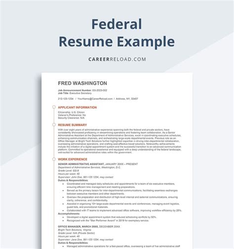 Federal Resume Example
