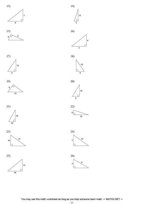 Pythagorean Theorem Problems With Answers