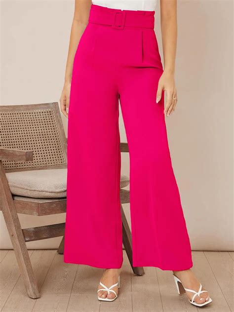 Kotty Women Relaxed Straight Fit High-Rise Easy Wash Pleated Trousers ...