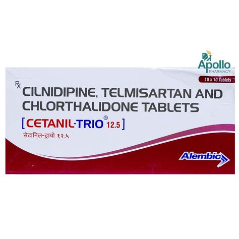 Cetanil Trio 12.5 Tablet | Uses, Side Effects, Price | Apollo Pharmacy