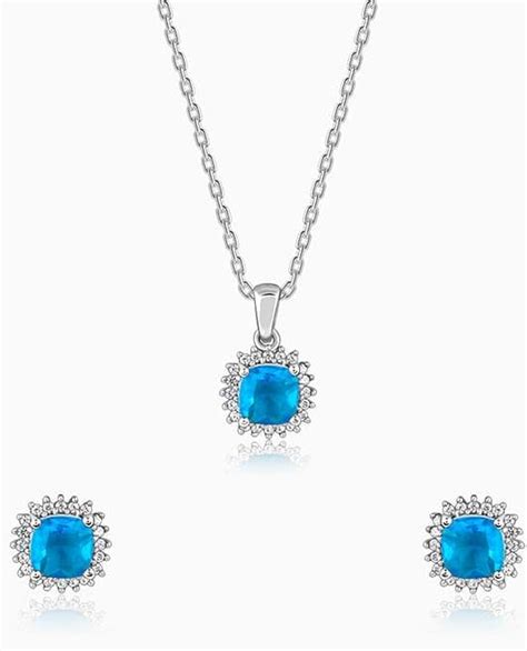 Buy GIVA 925 Silver Oceanic Blue Set| Gifts for Women and Girls | With ...