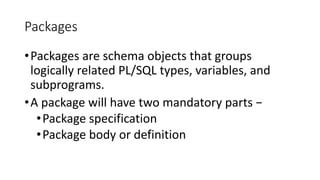 Image result for PL SQL Packages Tutorial