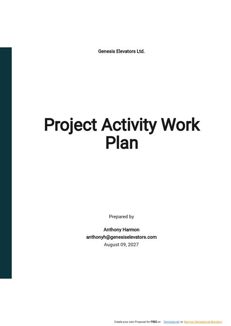 Image result for Example of Project Work Plan