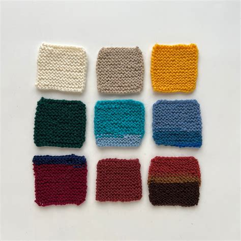 Set of 9 Hand Knitted Small Squares | troldhaugen antiques ｜ 北欧アンティーク・古道具