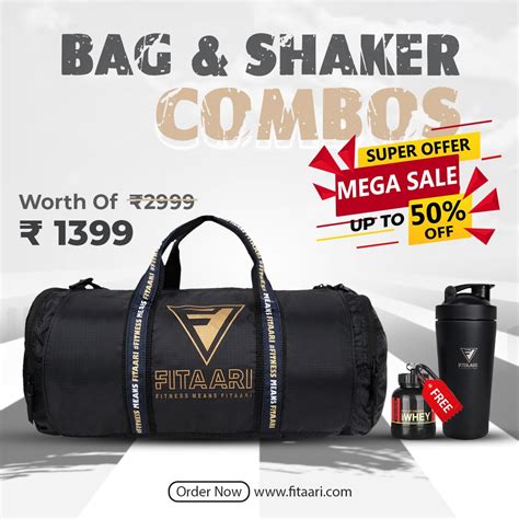 Buy Gym Bag Combo with free accessories online – fitaari