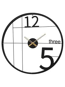 Buy CRAFT SMITH Decorative Round Metal Black Analog Silent Hands ...