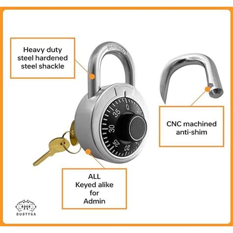 Premium Combination Padlocks | DuoTyga 2-Pack with Keyed Alike Matching ...