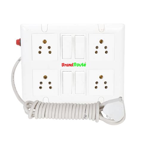 Buy Modular Extension Board Fitted with Component-4 Sockets (6 Amp),4 ...