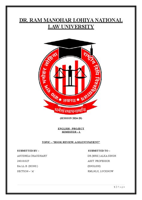 English Synopsis - BA LLB (HONS.) - DR. RAM MANOHAR LOHIYA NATIONAL LAW ...