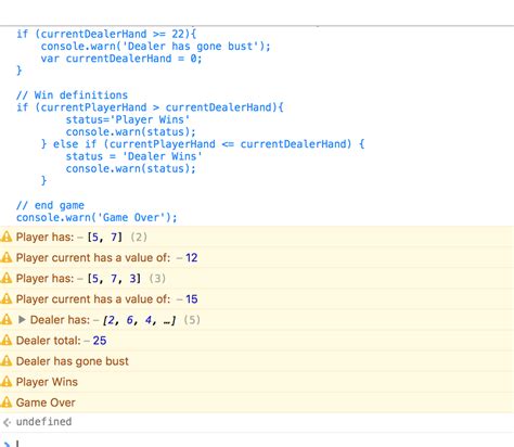 Blackjack JavaScript 的图像结果