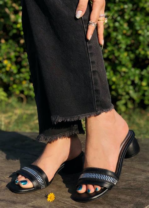 Get Zip Up Detail Strap Block Heels at ₹ 1499 | LBB Shop