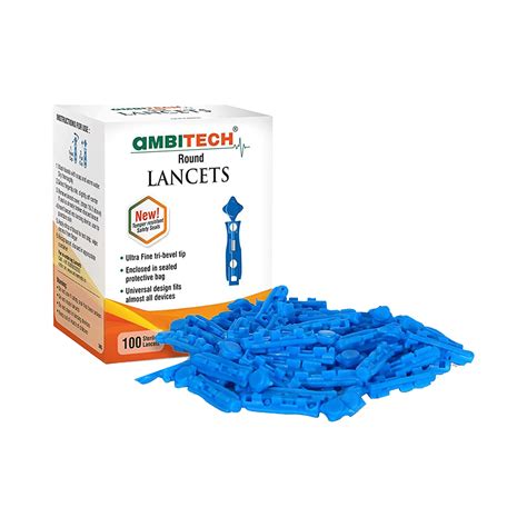 Ambitech Combo Pack of Adjustable Lancing Device with Ambitech 100 ...