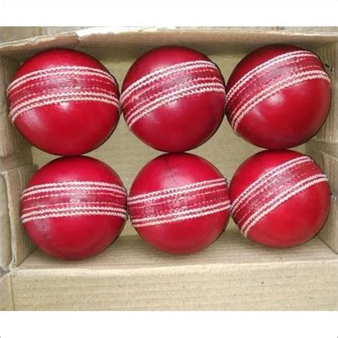 Cricket Ball Pack of 6 red Cricket Leather Ball Cricket Leather Ball ...