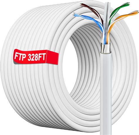 Cat 6 Ethernet Cable Shielded 328 ft/100m, 23AWG Cat 6 Cable Outdoor ...