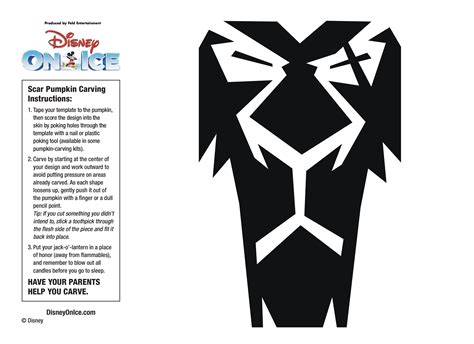 Disney: Lion King: Scar (Free Pumpkin Stencil - Pumpkin Pattern ...