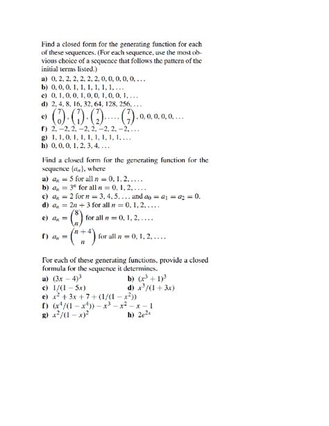Generating Functions Discrete Mathematics 的图像结果