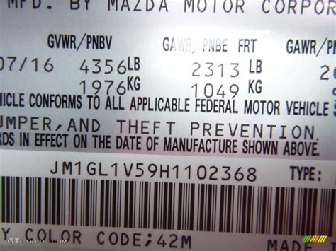 Image result for Mazda Color Code 42M