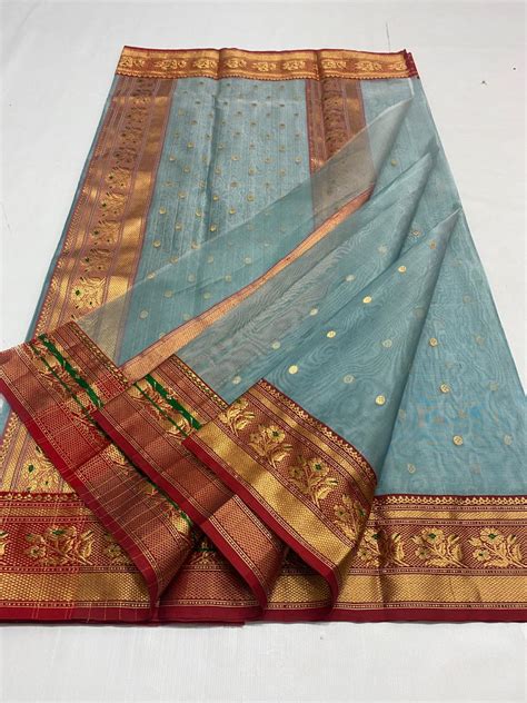Buy Stormcloud Color Organza Chanderi Katan Silk Saree RA-797 Online in ...