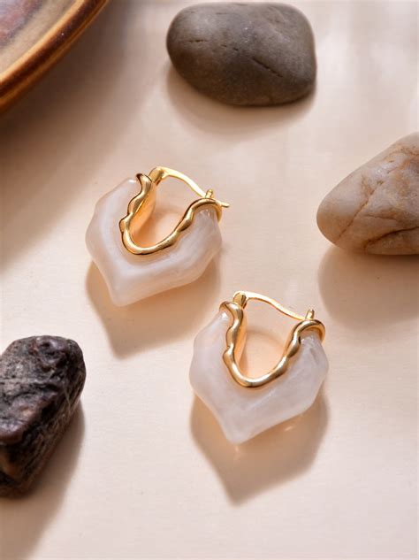 Curved White Hoop Earring – Reenisaa