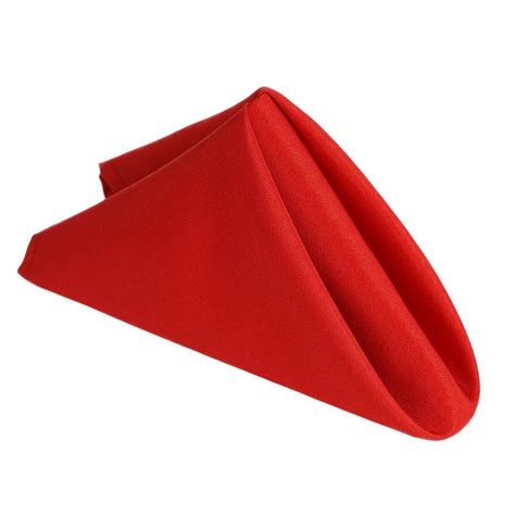 5 Pack 17"x17" Red Polyester Linen Napkins | Tablecloths Factory ...