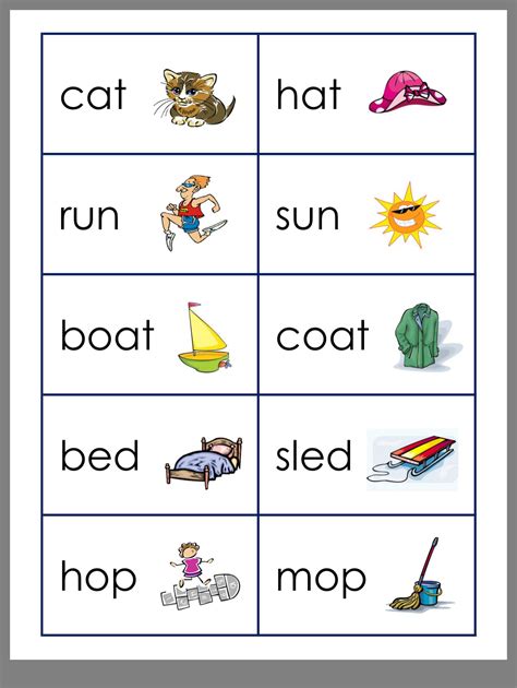 Basic Rhyming Words For Kids