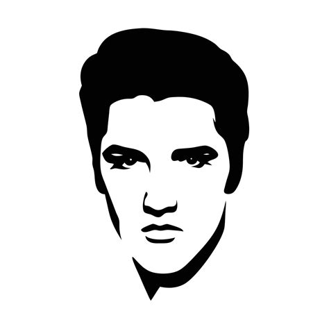 Silhouette Portrait Of Elvis Presley Black And White Illustration Artwork 60467745 Vector Art at ...