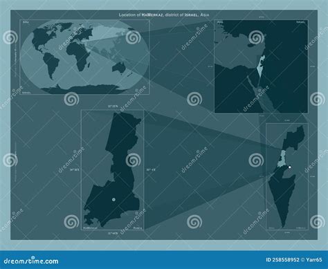 HaMerkaz, Israel. Described Location Diagram Stock Illustration ...
