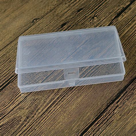 2 Pcs Clear Storage Boxes, Plastic Transparent Rectangular Pearl ...