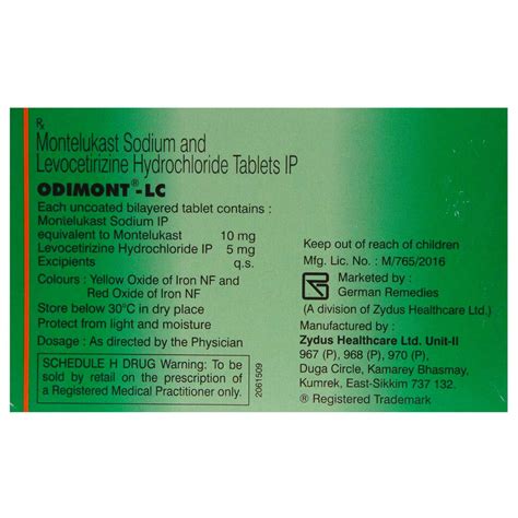 Odimont-LC Tablet | Uses, Side Effects, Price | Apollo Pharmacy