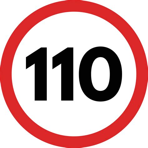 110 speed limitation road sign vector . Traffic sign speed limit 110 ...