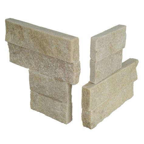 Buy Arctic Golden Ledger Corner 6 in. x 6 in. Textured Marble Wall Tile ...