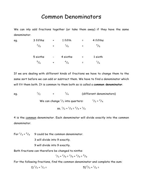 Image result for Common Denominators Explained