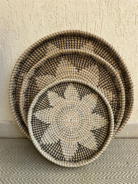 Seagrass and Rattan Round Table Tray