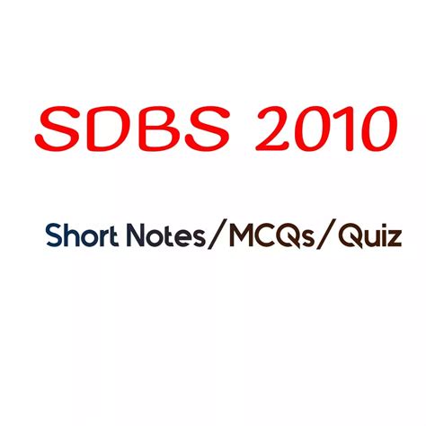 Short Notes MCQs Quiz On SDBS 2010 | Short notes/MCQs/Quiz on Service ...