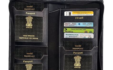 Sukeshcraft Family Black Passport Wallet : Amazon.in: Fashion